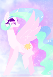 Size: 750x1085 | Tagged: safe, artist:euphoriapony, princess celestia, alicorn, pony, cute, cutelestia, ethereal mane, heart, solo