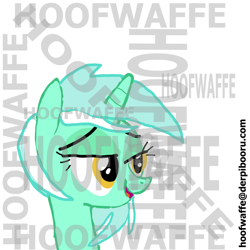 Size: 1600x1600 | Tagged: safe, artist:hoofwaffe, lyra heartstrings, pony, unicorn, female, green coat, horn, mare, two toned mane, watermark