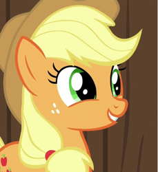 Size: 432x472 | Tagged: safe, screencap, applejack, earth pony, pony, the cart before the ponies, solo