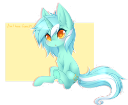 Size: 1024x839 | Tagged: safe, artist:teranen, lyra heartstrings, pony, unicorn, blushing, chest fluff, colored pupils, cute, dialogue, ear fluff, female, heart, heart eyes, looking at you, lyrabetes, mare, sitting, solo, underhoof, wingding eyes