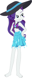Size: 4046x9683 | Tagged: safe, artist:marcorois, rarity, equestria girls, barefoot, bikini, clothes, feet, geode of shielding, hat, magical geodes, sarong, simple background, solo, swimsuit, transparent background, vector