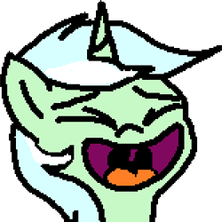 Size: 306x306 | Tagged: safe, artist:paintanon, lyra heartstrings, laughing, ms paint, reaction image, simple background, solo, transparent background, xd