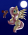 Size: 3000x3700 | Tagged: safe, artist:tomboygirl45, fluttershy, bat, pegasus, pony, flying, high res, night, solo