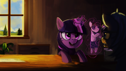 Size: 1280x720 | Tagged: safe, artist:hierozaki, derpibooru import, smarty pants, twilight sparkle, oc