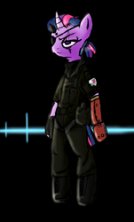 Size: 1157x1920 | Tagged: safe, artist:magello, derpibooru import, twilight sparkle, big boss, colored, cosplay, konami, metal gear, metal gear solid 5, phantom pain, solo