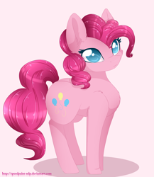 Size: 2528x2914 | Tagged: safe, artist:little-sketches, pinkie pie, earth pony, pony, colored pupils, cute, diapinkes, female, high res, mare, simple background, smiling, solo