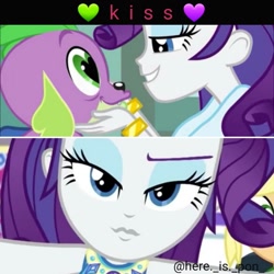 Size: 1080x1080 | Tagged: safe, edit, edited screencap, screencap, rarity, spike, dog, better together, equestria girls, equestria girls (movie), female, geode of shielding, magical geodes, male, shipping, sparity, spike the dog, straight