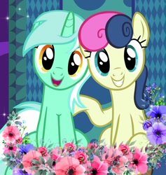 Size: 1024x1079 | Tagged: safe, edit, edited screencap, screencap, bon bon, lyra heartstrings, sweetie drops, earth pony, pony, unicorn, grannies gone wild, female, lesbian, lyrabon, shipping