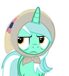 Size: 980x1080 | Tagged: safe, artist:kody02, lyra heartstrings, pony, unicorn, the parent map, disgruntled, female, headscarf, implied bon bon, scarf, sideways glance, simple background, transparent background, vector