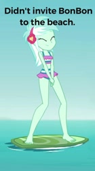 Size: 492x878 | Tagged: safe, lyra heartstrings, better together, equestria girls, turf war, barefoot, clothes, feet, implied bon bon, legs, swimsuit
