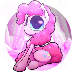 Size: 2700x2700 | Tagged: safe, artist:greenpidge, pinkie pie, earth pony, pony, crystal, female, simple background, solo, transparent background