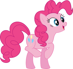 Size: 685x643 | Tagged: safe, artist:thinkingwithsmile, pinkie pie, pony, too many pinkie pies, happy, raised hoof, raised leg, simple background, solo, transparent background, vector