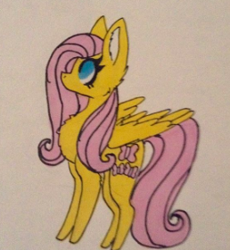 Size: 258x280 | Tagged: safe, artist:delicatedoggodraw, fluttershy, pegasus, pony, chest fluff, sketch, solo, traditional art