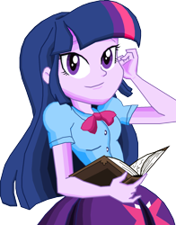 Size: 1538x1960 | Tagged: safe, artist:ikuntyphoon, artist:lunchie, derpibooru import, twilight sparkle, equestria girls, book, solo