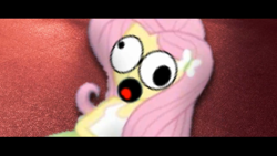 Size: 1366x768 | Tagged: safe, fluttershy, equestria girls, :o, alternate universe, day of the flutter, equestria girls: the parody series, faic, funny, funny as hell, funny face, open mouth, scared, solo