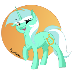 Size: 2281x2178 | Tagged: safe, artist:poowndraww, lyra heartstrings, unicorn, female, looking at you, mare, one eye closed, simple background, solo, transparent background, wink