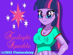 Size: 2560x1920 | Tagged: safe, artist:swagalicious-tony, derpibooru import, twilight sparkle, equestria girls, breasts, cleavage, colored pupils, female, headlight sparkle, solo