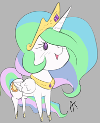 Size: 1284x1586 | Tagged: safe, artist:appelknekten, princess celestia, alicorn, pony, crown, female, jewelry, mare, regalia, sketch, smiling, solo