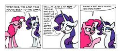 Size: 1993x835 | Tagged: safe, artist:gingerfoxy, pinkie pie, rarity, pony, unicorn, pony comic generator, comic, diabetes