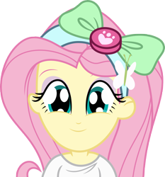 Size: 7000x7522 | Tagged: safe, artist:luckreza8, fluttershy, eqg summertime shorts, equestria girls, pet project, .svg available, absurd resolution, bow, clothes, cute, looking at you, shyabetes, simple background, smiling, solo, transparent background, vector