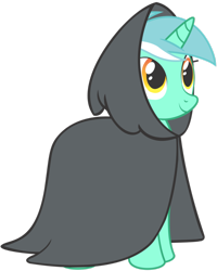 Size: 800x1000 | Tagged: safe, artist:ask-lyrathepony, lyra heartstrings, pony, unicorn, cloak, clothes, female, mare, simple background, solo, transparent background
