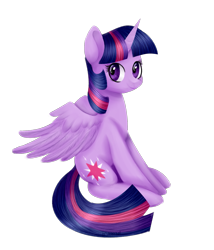 Size: 1835x2145 | Tagged: safe, artist:sannykat, derpibooru import, twilight sparkle, twilight sparkle (alicorn), alicorn, pony, female, mare, simple background, sitting, smiling, solo, spread wings, transparent background, wings