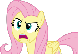 Size: 8441x5860 | Tagged: safe, artist:frownfactory, fluttershy, pegasus, pony, fame and misfortune, .svg available, absurd resolution, angry, blue eyes, female, mare, pink hair, pink mane, pink tail, simple background, solo, svg, transparent background, uvula, vector, wings, yellow coat