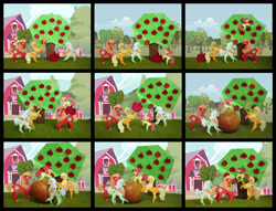 Size: 3812x2909 | Tagged: safe, artist:jrrhack, artist:malte279, apple bloom, applejack, big macintosh, granny smith, earth pony, pony, apple, apple family, craft, food, male, origami, papercraft, stallion, sweet apple acres