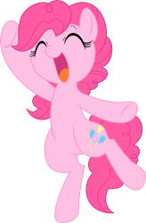 Size: 2196x3356 | Tagged: safe, artist:mochi--pon, pinkie pie, pony, cute, diapinkes, eyes closed, on one hoof, open mouth, ponk, simple background, solo, transparent background, vector