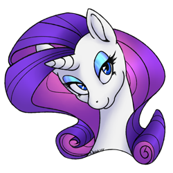 Size: 1000x1000 | Tagged: safe, artist:nessacity, rarity, pony, unicorn, bust, cute, female, mare, portrait, raribetes, simple background, solo, transparent background