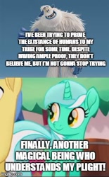 Size: 267x431 | Tagged: safe, edit, edited screencap, screencap, lyra heartstrings, pony, unicorn, yeti, my little pony: the movie, comic, migo, screencap comic, smallfoot