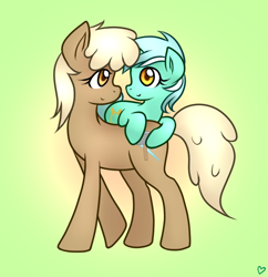 Size: 566x584 | Tagged: safe, artist:marikaefer, lyra heartstrings, mjölna, earth pony, pony, ask sandy pony, female, filly, filly lyra, mare, younger