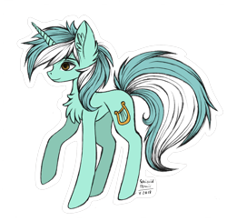 Size: 1446x1408 | Tagged: safe, artist:schizoidtomii, lyra heartstrings, pony, unicorn, background pony, chest fluff, flat colors, simple background, solo, transparent background