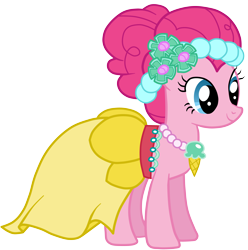 Size: 5000x5042 | Tagged: safe, artist:jennieoo, pinkie pie, earth pony, pony, a canterlot wedding, absurd resolution, bridesmaid dress, clothes, dress, female, mare, simple background, solo, transparent background, vector, vector trace