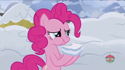 Size: 1356x763 | Tagged: safe, screencap, pinkie pie, pony, not asking for trouble, aweeg*, scrunchy face, snow sandwich