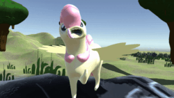 Size: 800x450 | Tagged: safe, artist:mlpfimguy, fluttershy, pegasus, pony, 3d, abomination, anatomically incorrect, animated, gif, majestic as fuck, not salmon, solo, talking, wat, wings