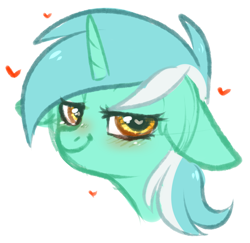 Size: 2628x2556 | Tagged: safe, artist:pesty_skillengton, lyra heartstrings, pony, unicorn, blushing, female, floppy ears, heart, heart eyes, smiling, smirk, solo, wingding eyes