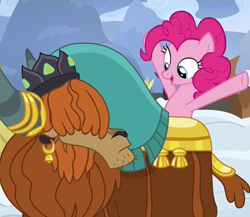 Size: 1026x891 | Tagged: safe, screencap, pinkie pie, prince rutherford, pony, not asking for trouble, cropped