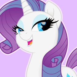 Size: 500x500 | Tagged: safe, artist:reapir, rarity, pony, unicorn, my little pony: the movie, female, lidded eyes, mare, movie accurate, open mouth, solo