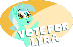 Size: 1982x1292 | Tagged: safe, artist:binkyt11, derpibooru exclusive, lyra heartstrings, pony, unicorn, derpibooru, female, looking at you, mare, medibang paint, meta, simple background, solo, the great derpi election of 2018, transparent background, voting