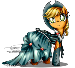 Size: 1200x1086 | Tagged: safe, artist:tiffanymarsou, applejack, earth pony, pony, clothes, dress, gala dress, solo