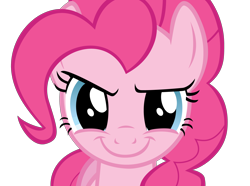 Size: 3382x2513 | Tagged: safe, artist:ocarina0ftimelord, pinkie pie, earth pony, pony, a friend in deed, evil grin, female, mare, simple background, smiling, smirk, solo, transparent background, vector, vector trace