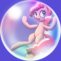 Size: 5000x5000 | Tagged: safe, artist:t.f.a.n.c.s., pinkie pie, earth pony, pony, absurd resolution, bubble, female, in bubble, mare, pinkie pie trapped in a balloon, solo