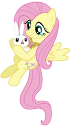 Size: 3700x6500 | Tagged: safe, artist:xboomdiersx, angel bunny, fluttershy, pegasus, pony, spike at your service, .svg available, element of kindness, female, high res, mare, simple background, transparent background, vector