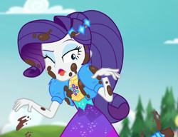 Size: 933x718 | Tagged: safe, screencap, rarity, better together, equestria girls, lost and pound, cropped, dirty, mud, solo