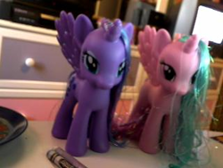 Size: 320x240 | Tagged: safe, princess celestia, princess luna, pony, fashion style, irl, photo, pinklestia, toy