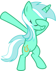 Size: 813x1024 | Tagged: safe, artist:uigsyvigvusy, artist:wissle, lyra heartstrings, pony, unicorn, bipedal, covering eyes, cute, dab, eyes closed, facehoof, female, lyrabetes, mare, simple background, smiling, solo, trace, transparent background, vector