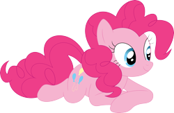 Size: 3566x2319 | Tagged: safe, artist:porygon2z, pinkie pie, earth pony, pony, female, lying down, mare, simple background, solo, vector