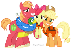 Size: 1084x748 | Tagged: safe, artist:dragonchaser123, apple bloom, applejack, big macintosh, earth pony, pony, pinkie apple pie, hat, male, simple background, stallion, transparent background, vector