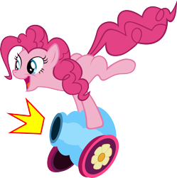 Size: 3670x3678 | Tagged: safe, artist:hombre0, pinkie pie, earth pony, pony, female, mare, party cannon, simple background, solo, transparent background, vector
